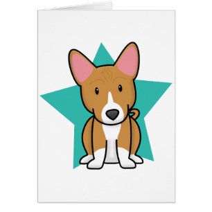 Carte de Basenji d'étoile de Kawaii