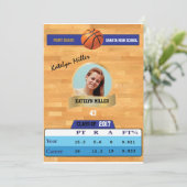 Carte de basket-ball W/ Statistiques Invitations G (Debout devant)
