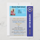 Carte de basket-ball W/ Statistiques Invitations G (Dos)