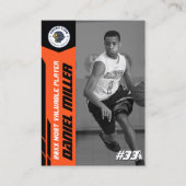 Carte de basketball orange MVP (Devant)