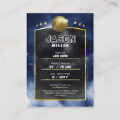 Carte de basketball personnalisée Blue Gold Stadiu (Dos)