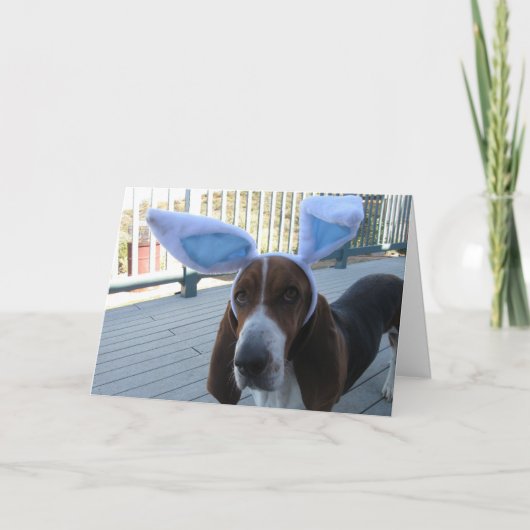 Carte de Basset Hound Pâques (Devant)