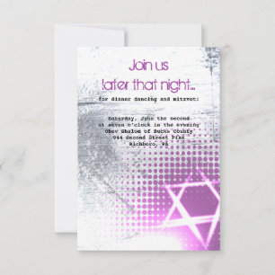 Carte de Bat mitzvah à la barre d'étoiles SILVER T