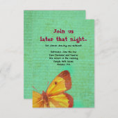 Carte de Bat mitzvah vintage JAUNE (Devant / Derrière)