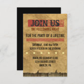 Carte de Bat mitzvah WILD WEST RECHERCHÉ Bar (Devant / Derrière)