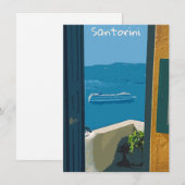 Carte de bateau de croisière Santorini, Grèce (Devant / Derrière)