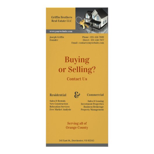 Carte de bâti d'entreprise immobilier (Devant)