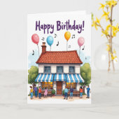 Carte de bâtiment de célébration d'anniversaire (Fleur jaune)