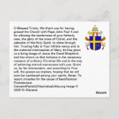 Carte de béatification de la prière du pape Jean-P (Dos)