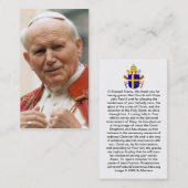 Carte de béatification Jean-Paul II (Devant / Derrière)