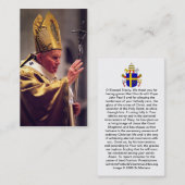 Carte de béatification Jean-Paul II (Devant / Derrière)