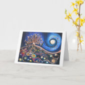 Carte de beaux-arts de nuit de Pleine lune (Fleur jaune)