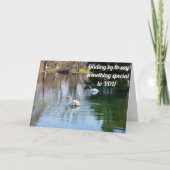 CARTE DE BEAUX SWANS ENVOYENT DE BEAUX **SOUHAITS D'ANNI (Devant)