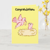 Carte de bébé congratulée (Fleur jaune)