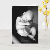 Carte de bébé de pois doux (Fleur jaune)