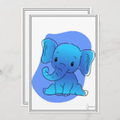Carte de bébé éléphant (Devant / Derrière)