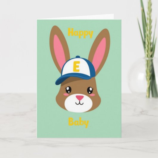 Carte de bébé heureux de la forêt (Devant)