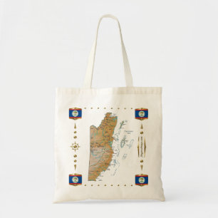 Carte de Belize + Sac de drapeaux