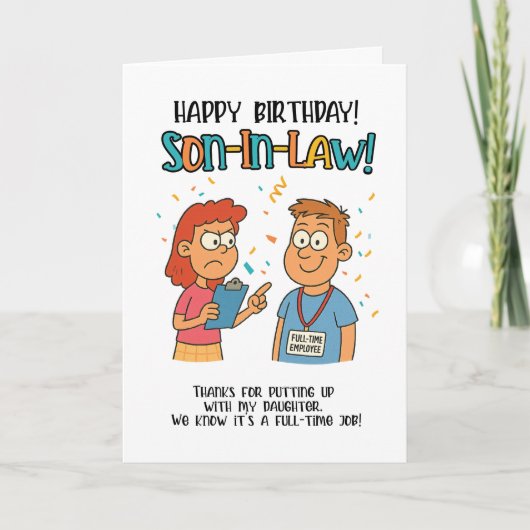 Carte de belle-fille amusante - Blague d'employé à (Devant)