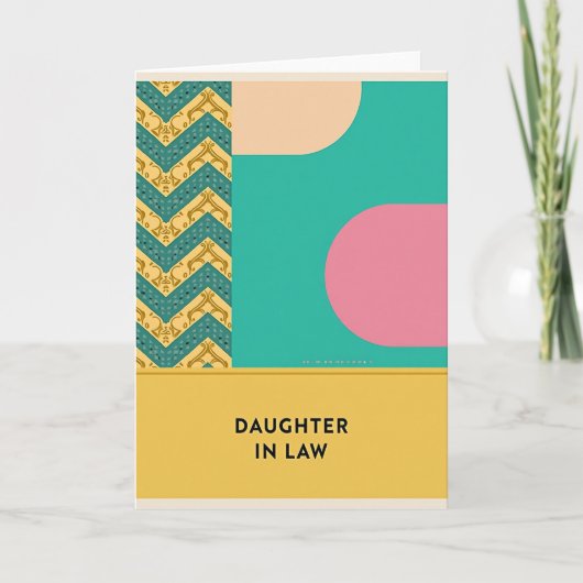 Carte de Belle-Fille Chevron Turquoise (Devant)