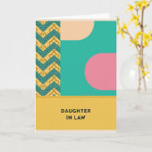 Carte de Belle-Fille Chevron Turquoise (Fleur jaune)