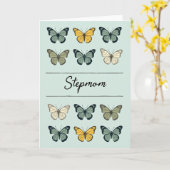 Carte de belle-mère Papillon Aqua (Fleur jaune)