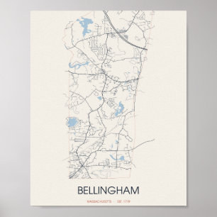 Carte de Bellingham Massachusetts Poster