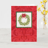 Carte de Bénédiction chrétienne de Noël Damask Wre (Fleur jaune)