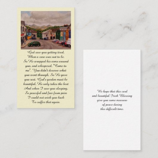 Carte de bénédiction commémorative de prière (Devant / Derrière)