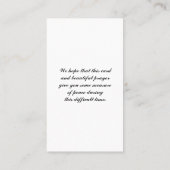 Carte de bénédiction commémorative de prière (Dos)