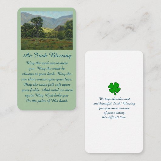 Carte de bénédiction commémorative de prière (Devant / Derrière)