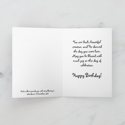 Carte de Bénédiction d'anniversaire (Intérieur)