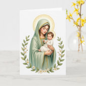 Carte de Bénédiction de Mère et d'Enfant (Fleur jaune)
