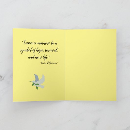 Carte de Bénédiction de Pâques (Intérieur)