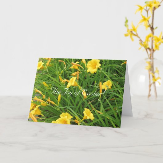 Carte de Bénédiction de Pâques joyeux (Fleur jaune)