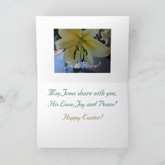 Carte de Bénédiction de Pâques joyeux (Intérieur)