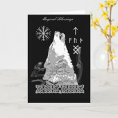 Carte de bénédiction du loup viking (Fleur jaune)