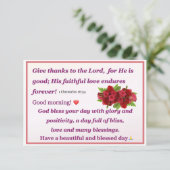 Carte de Bénédiction du matin des Roses rouges (Debout devant)