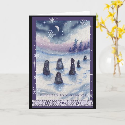 Carte de bénédiction du solstice d'hiver (Fleur jaune)