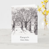 Carte de bénédiction du solstice d'hiver (Fleur jaune)