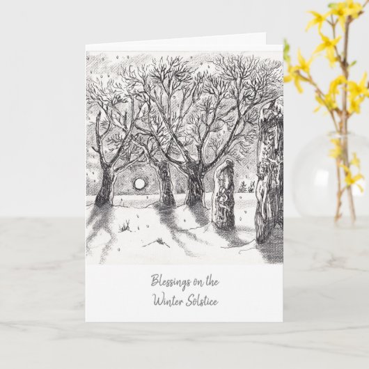 Carte de bénédiction du solstice d'hiver (Fleur jaune)