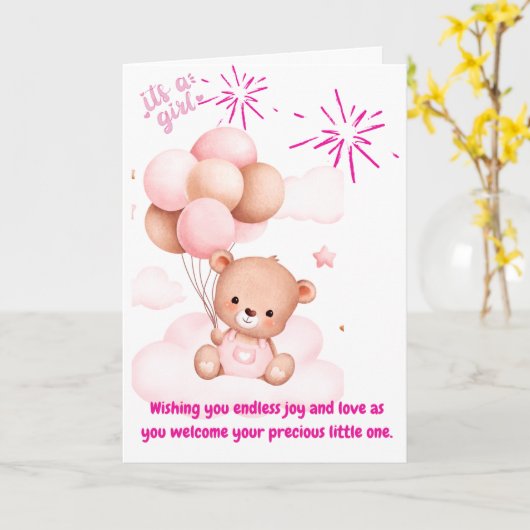 Carte de Bénédiction pour bébé doux - Félicitation (Fleur jaune)