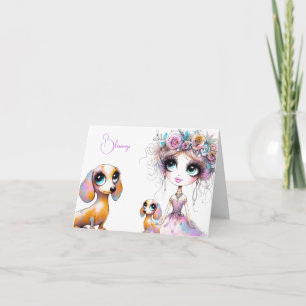 Carte de Bénédiction Whimsical Dachshund