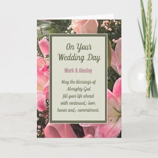 Carte de bénédictions de mariage chrétien personna (Devant)