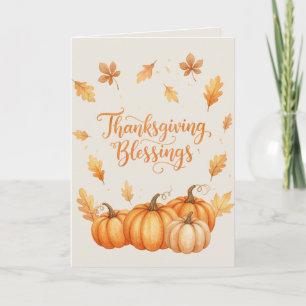 Carte de bénédictions de Thanksgiving – Aquarelle 