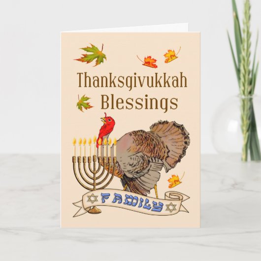 Carte de bénédictions de Thanksgivukkah - la (Devant)