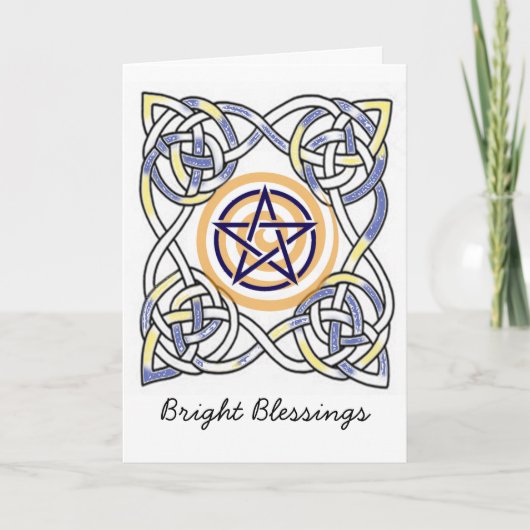 Carte de bénédictions motif de nouage Pentacle (Devant)