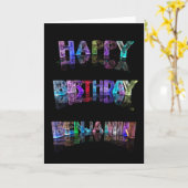 Carte de Benjamin de joyeux anniversaire (Fleur jaune)