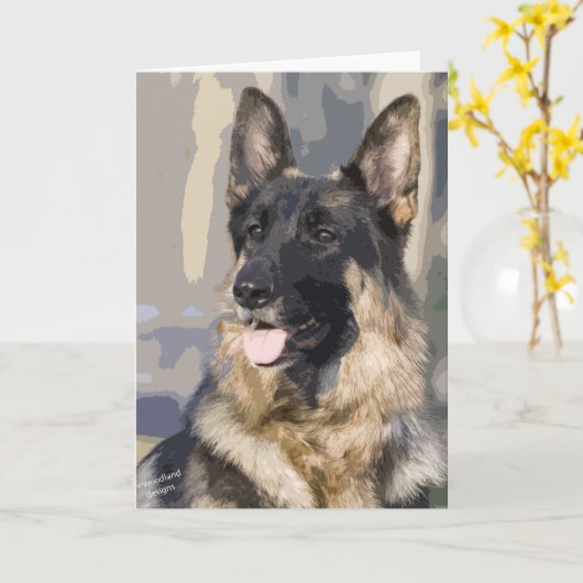 Carte de berger allemand (Fleur jaune)