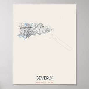 Carte de Beverly Massachusetts Poster